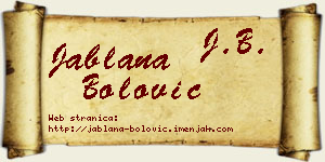 Jablana Bolović vizit kartica